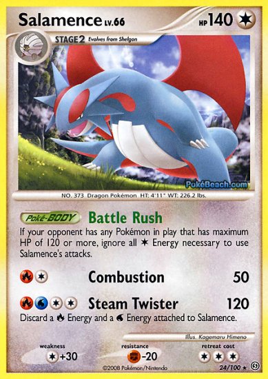 Reverse Holo Salamence Pokemon Stormfront 24/100