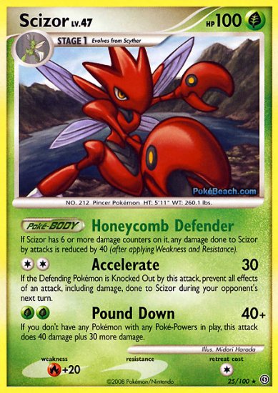 Reverse Holo Scizor Pokemon Stormfront 25/100