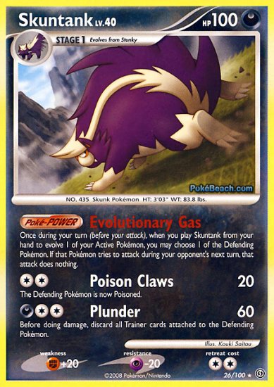 Reverse Holo Skuntank Pokemon Stormfront 26/100