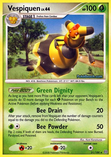 Reverse Holo Vespiquen Pokemon Stormfront 31/100