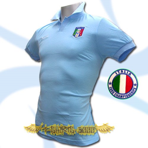 ITALY LIGHT BLUE ITALIA POLO T-SHIRT SOCCER Size M / M41