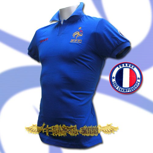 FRANCE BLUE FOOTBALL POLO T-SHIRT SOCCER Size L / M37