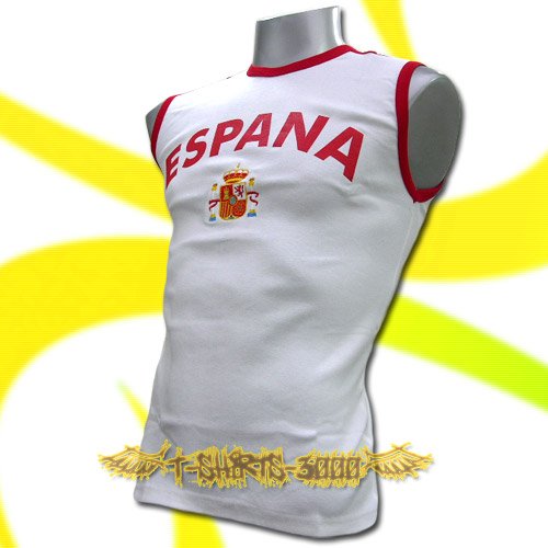 SPAIN WHITE ESPANA COOL SLEEVELESS T-SHIRT SOCCER Size M / L00