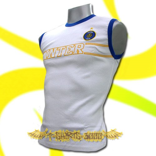 INTER MILAN WHITE SLEEVELESS FOOTBALL T-SHIRT SOCCER Size M / L19