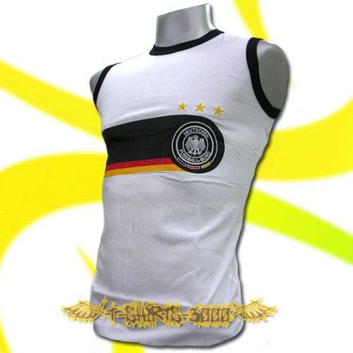GERMANY WHITE GERMAN SLEEVELESS COOL T-SHIRT SOCCER Size M / L24