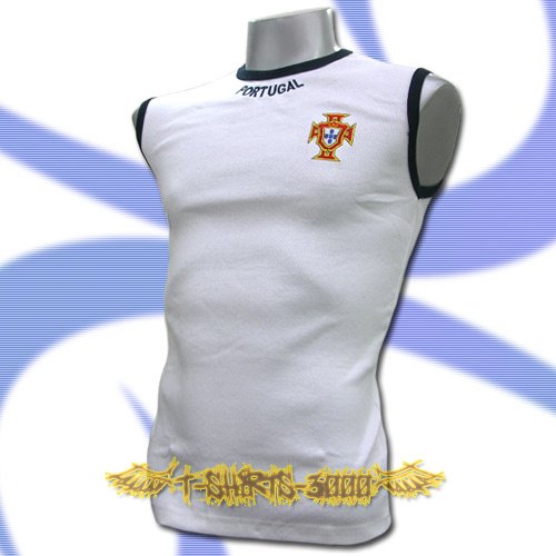 PORTUGAL WHITE FOOTBALL SLEEVELESS T-SHIRT SOCCER Size M / L34