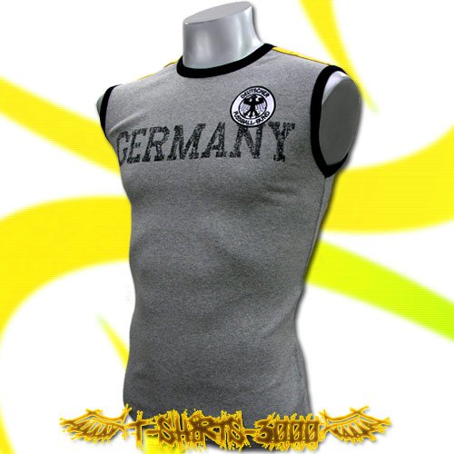 GERMANY GERMAN GREY SOCCER SLEEVELESS T-SHIRT Size M / H77