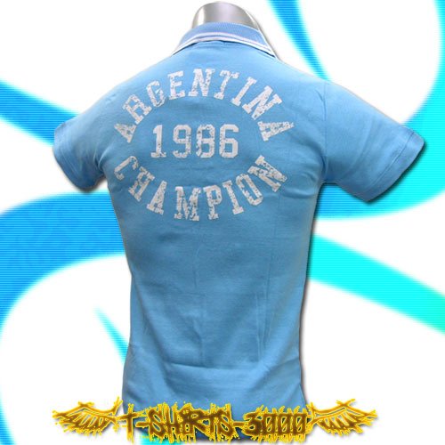 ARGENTINA 1986 CHAMPION SOCCER POLO T-SHIRT FOOTBALL Size M / i02