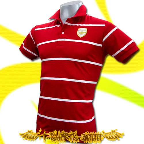 ARSENAL RED/WHITE FOOTBALL COOL POLO T-SHIRT SOCCER Size M / i10