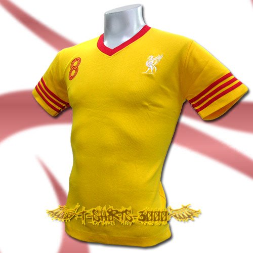 LIVERPOOL YELLOW #8 FOOTBALL V NECK T-SHIRT SOCCER Size M / J70