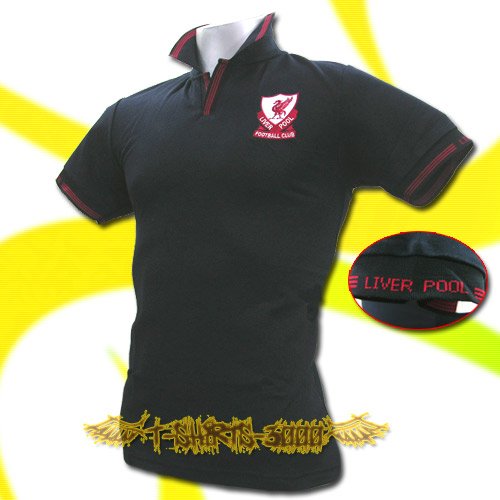 LIVERPOOL DARK BLUE FOOTBALL POLO T-SHIRT SOCCER Size M / K23
