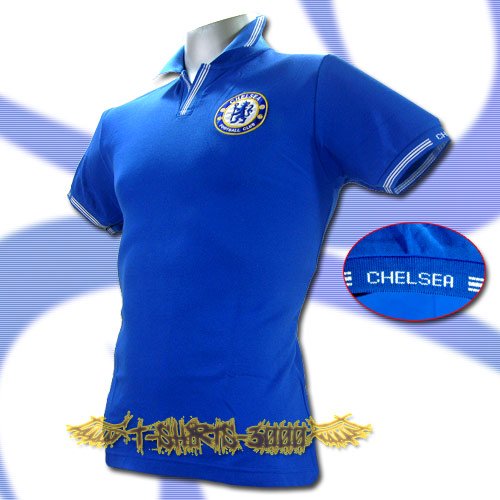 CHELSEA BLUE FOOTBALL COOL POLO T-SHIRT SOCCER Size M / K49