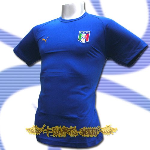 ITALY BLUE ITALIA FOOTBALL COOL T-SHIRT SOCCER Size L / M15