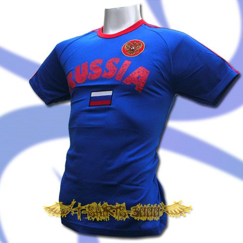 RUSSIA BLUE ATHLETIC FOOTBALL T-SHIRT SOCCER Size M / L81