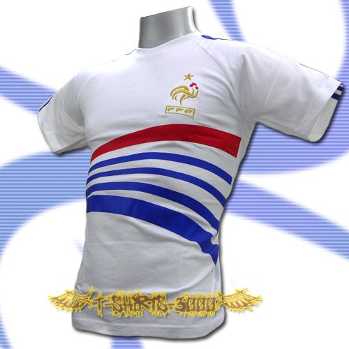 FRANCE WHITE FOOTBALL COOL T-SHIRT SOCCER Size M / L74