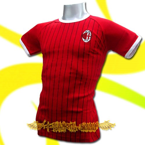 AC MILAN RED ATHLETIC FOOTBALL TEE T-SHIRT SOCCER Size M / L54