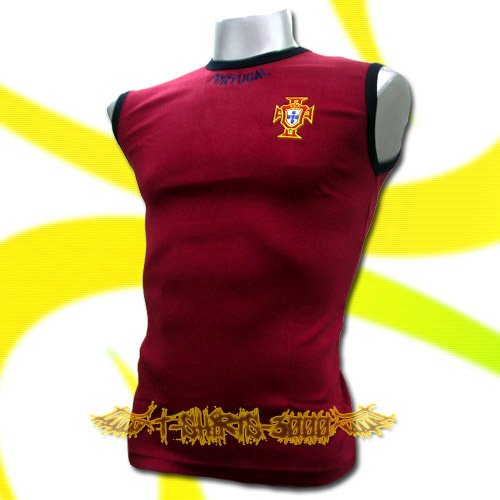 PORTUGAL RED FOOTBALL SLEEVELESS T-SHIRT SOCCER Size M / L33