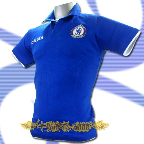 CHELSEA BLUE FOOTBALL COOL POLO T-SHIRT SOCCER Size M / K47