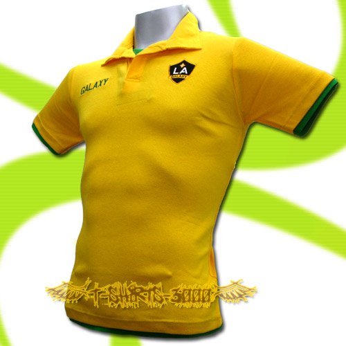 LA GALAXY YELLOW FOOTBALL POLO T-SHIRT SOCCER Size M / K42