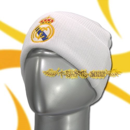 REAL MADRID WHITE SOCCER BEANIE HAT SKULL CAP FOOTBALL / C17