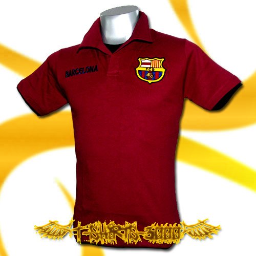 BARCELONA RED FOOTBALL POLO TEE T-SHIRT SOCCER Size M / D90