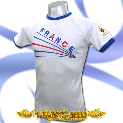 FRANCE WHITE TOP FOOTBALL T-SHIRT SOCCER TEE Size M / E07