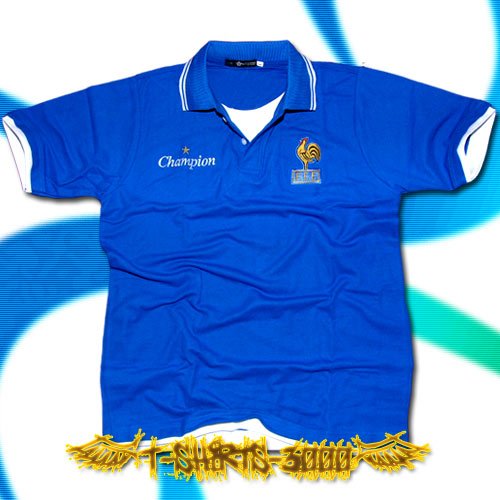FRANCE BLUE SOCCER POLO T-SHIRT FOOTBALL Size L / G50