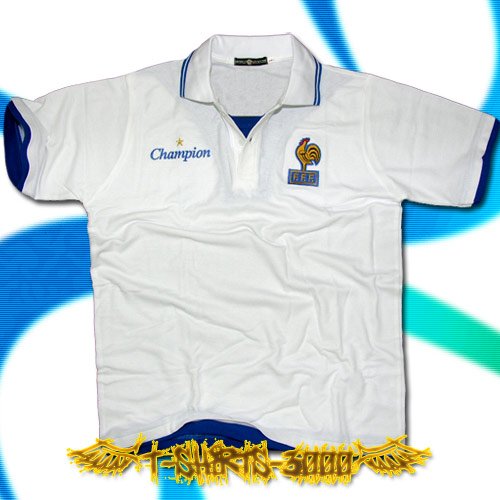 FRANCE WHITE SOCCER POLO T-SHIRT FOOTBALL Size L / G51