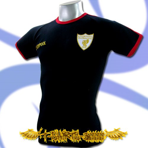 LIVERPOOL GOLD DARK BLUE FOOTBALL T-SHIRT SOCCER Size M / i35