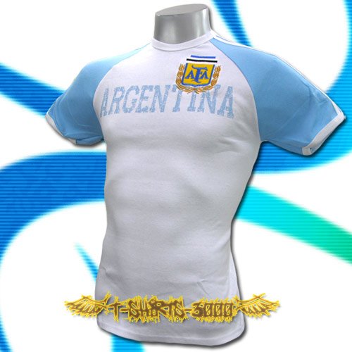 ARGENTINA WHITE SOCCER ATHLETIC T-SHIRT FOOTBALL Size M / J03