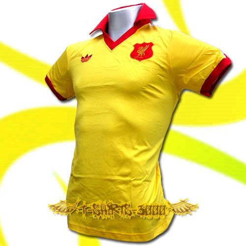 LIVERPOOL YELLOW RETRO POLO TEE T-SHIRT SOCCER Size M / K72