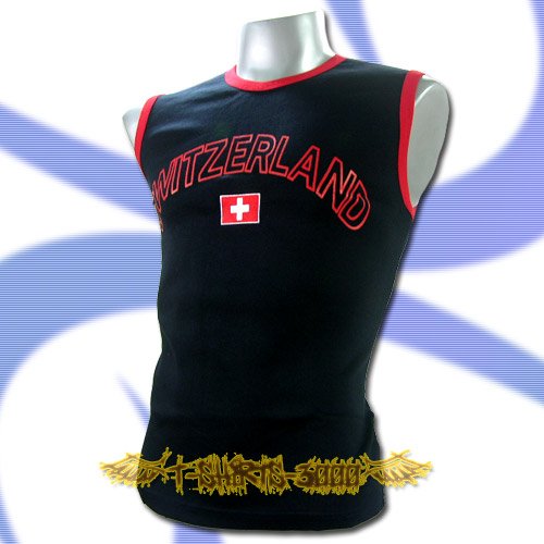 SWITZERLAND DARK BLUE SLEEVELESS T-SHIRT SOCCER Size M / L32