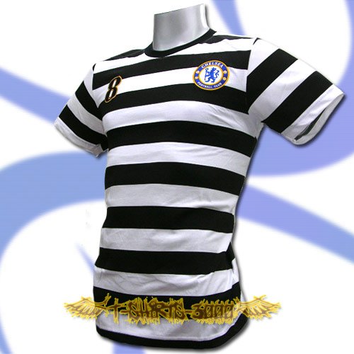 CHELSEA BLACK/WHITE FOOTBALL T-SHIRT SOCCER Size L / L57
