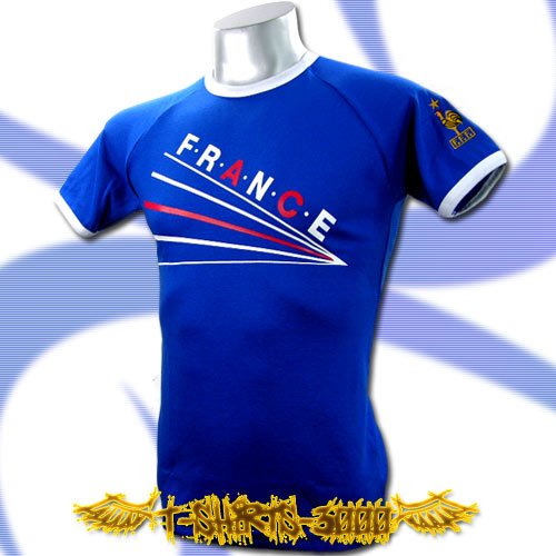 FRANCE BLUE FOOTBALL TEE T-SHIRT SOCCER Size M / E08