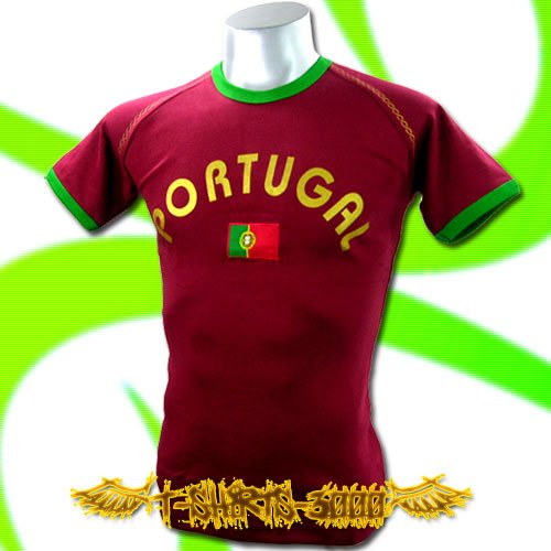 PORTUGAL RED FOOTBALL TEE T-SHIRT SOCCER Size M / F78