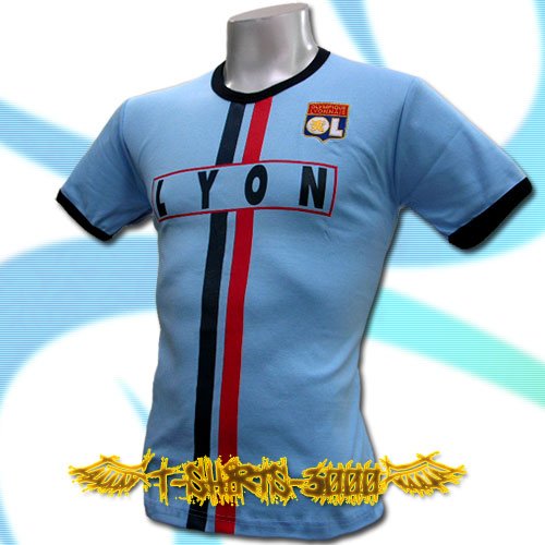 OLYMPIQUE LYONNAIS BLUE FOOTBALL T-SHIRT SOCCER Size M / J50