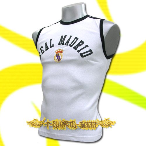 REAL MADRID WHITE FOOTBALL SLEEVELESS T-SHIRT SOCCER Size M / J57