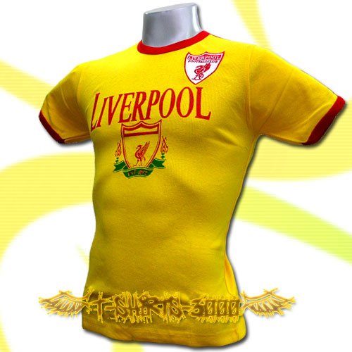LIVERPOOL YELLOW FOOTBALL COOL TEE T-SHIRT SOCCER Size M / J76