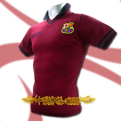 BARCELONA RED FOOTBALL POLO TEE T-SHIRT SOCCER Size M / K31