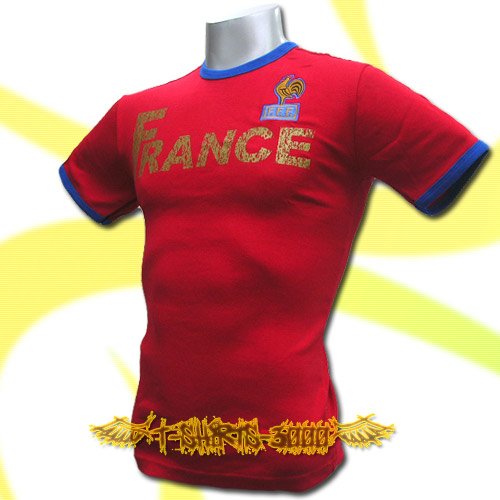 FRANCE RED FOOTBALL ATHLETIC TEE T-SHIRT SOCCER Size M / K57