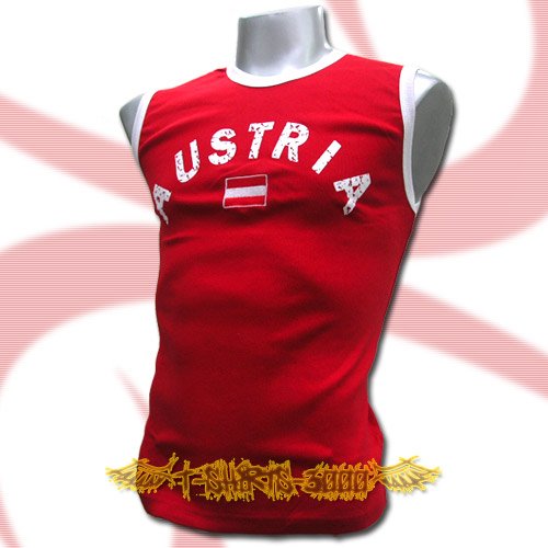 AUSTRIA RED FOOTBALL SLEEVELESS COOL T-SHIRT SOCCER Size M / L13