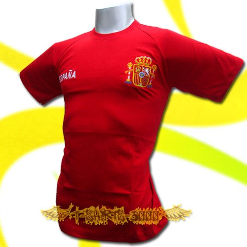 SPAIN RED ESPANA FOOTBALL T-SHIRT SOCCER Size L / M03
