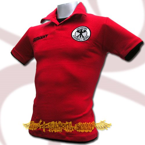 GERMANY RED GERMAN FOOTBALL POLO T-SHIRT SOCCER Size M / M68