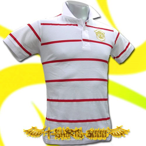 MAN UNITED UTD GOLD WHITE/RED POLO T-SHIRT SOCCER Size M / i21