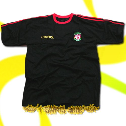 LIVERPOOL BLACK FOOTBALL T-SHIRT SOCCER Size XL / K65