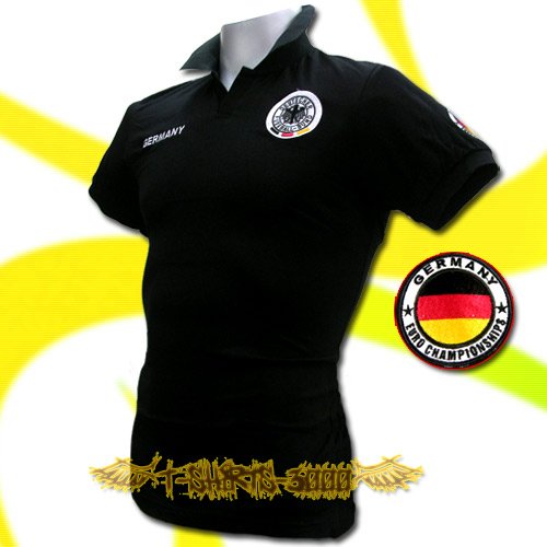 GERMANY BLACK GERMAN POLO T-SHIRT SOCCER SIZE L / M33