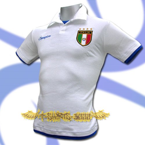 ITALY WHITE ITALIA FOOTBALL COOL POLO SHIRT SOCCER Size M / K80