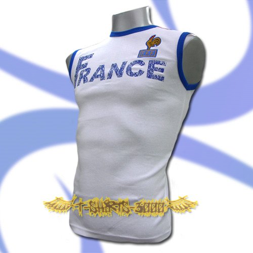 FRANCE WHITE FOOTBALL SLEEVELESS T SHIRT SOCCER Size M / L11