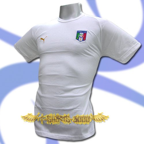ITALY WHITE ITALIA FOOTBALL COOL T SHIRT SOCCER Size L / M14