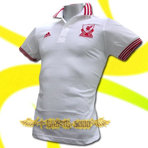 LIVERPOOL WHITE FOOTBALL POLO SHIRT SOCCER Size L / M25